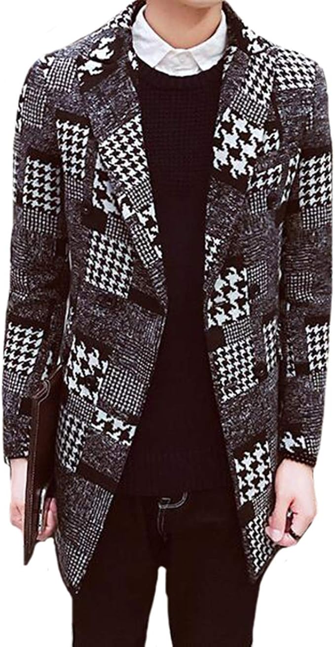 Piite ラジャーコート メンズ 秋冬服 チェック柄 チェスターコート ゆったり アウター体型カバー スリム トレンチコート 厚手 ダウンコート ブルゾン ジャンパー 通勤通学 コート ジャケット 通販 Amazon