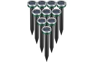 WYEWYE Mole Repellent 10 Pack Gopher Repellent Snake Repellent Mole Trap Solar Squirrel Mole Deterrent for Yard IP44 Waterproof Mole Repeller Solar Powered Pest Control Ultrasonic Rodent Repellent