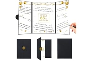 Roetyce 65th Birthday Decorations, Black Gold Happy 65th Birthday Guest Book, 65th Birthday Gifts for Women Men, Cheers to 65 Years Birthday Party Supplies, Jumbo 65th Birthday Card Signature Board