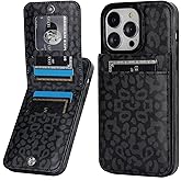 Vaburs Compatible with iPhone 14 Pro Max Case Wallet with Credit Card Holder, Black Leopard Cheetah Pattern Flip Premium PU Leather Magnetic Closure Shockproof Protective Cover 6.7"