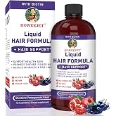 Liquid Multivitamin for Hair Formula | Biotin 2500mcg | Healthy Hair Habits | Clinically Tested for Thicker Hair &amp; Skin Elasticity for Women | Ages 18+ | 16 Fl Oz (Blueberry Pomegranate Flavor)