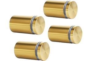 Alise 1" x1.38'' Gold Sign Standoff Screws,Wall Mount Glass Standoff Advertising Nail for Acrylic Picture Frame Glass Signs Hanging,Stainless Steel Sign Mounting Bracket Hardware,QS525G-4P,Pack of 4