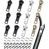 Zipper Repair Kit (52 Pcs), Universal #5 Zipper Replacement Slider Kit, Zipper Pull Replacement, Zippers Fix Repair Kit for Jackets, Coats, Boot, Backpack, Hoodie, Metal, Plastic &amp; Nylon Coil Zippers