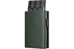 VULKIT Card Holder Wallet with Coin Pocket Magnetic Closure Pop Up Cards With ID Window Leather Wallet for Cash & Credit Card