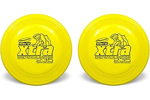 Hero Disc USA Hero Xtra 235 Distance Dog Frisbee, Outdoor Dog Toy and Pet Frisbee, Distance Dog Flying Disc Pack of 2 (Yellow)