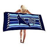 Auxory Beach Towel Microfiber Beach Towels Sand Free Quick Dry Lightweight Thin Sand Free Towels Dolphin Travel Towels for Adults Women Men Girls Kids Beach Essentials Accessories