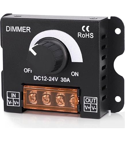 Variateur LED PWM 2,4 GHz Sans Fil - Contrôle De Luminosité Pour Bande LED 12V/24V, Télécommande Incluse