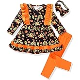HINTINA Toddler Little Girl Long Sleeve Outfits Tunic Dress Top leggings Pants Fall Winter Clothes Set