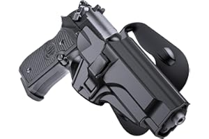 OWB Holster for Beretta 92 92FS 92G M9 M9_22, Tactical Outside Waistband Open Carry Paddle Belt Holster with Release Button 6