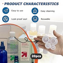20-Pack with 5 Sizes Reusable, Leak-Proof Caps Flip