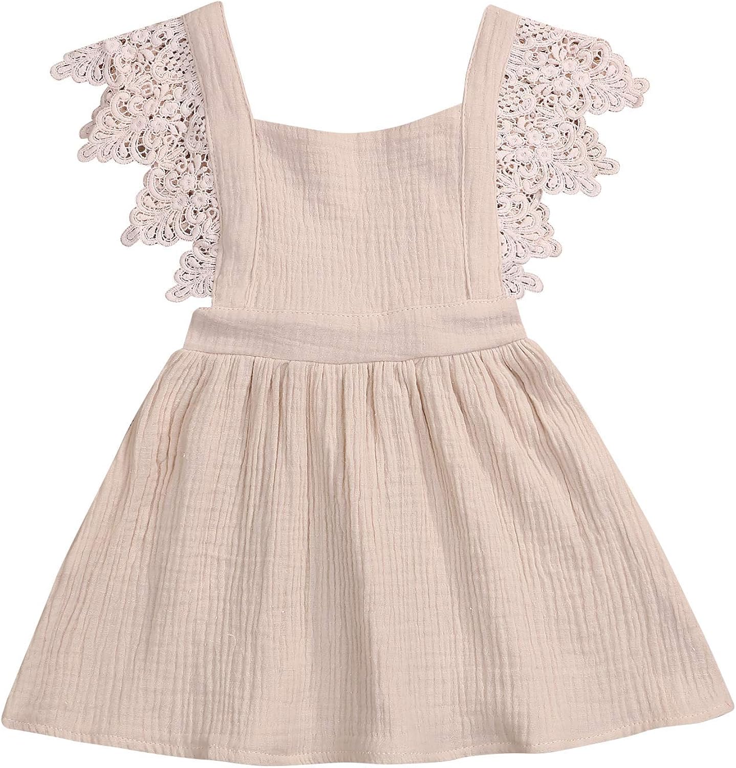 Toddler Baby Girls Summer Dress Kid Comfy Cotton Linen Skirt Backless Playwear Tutus Skirt Set