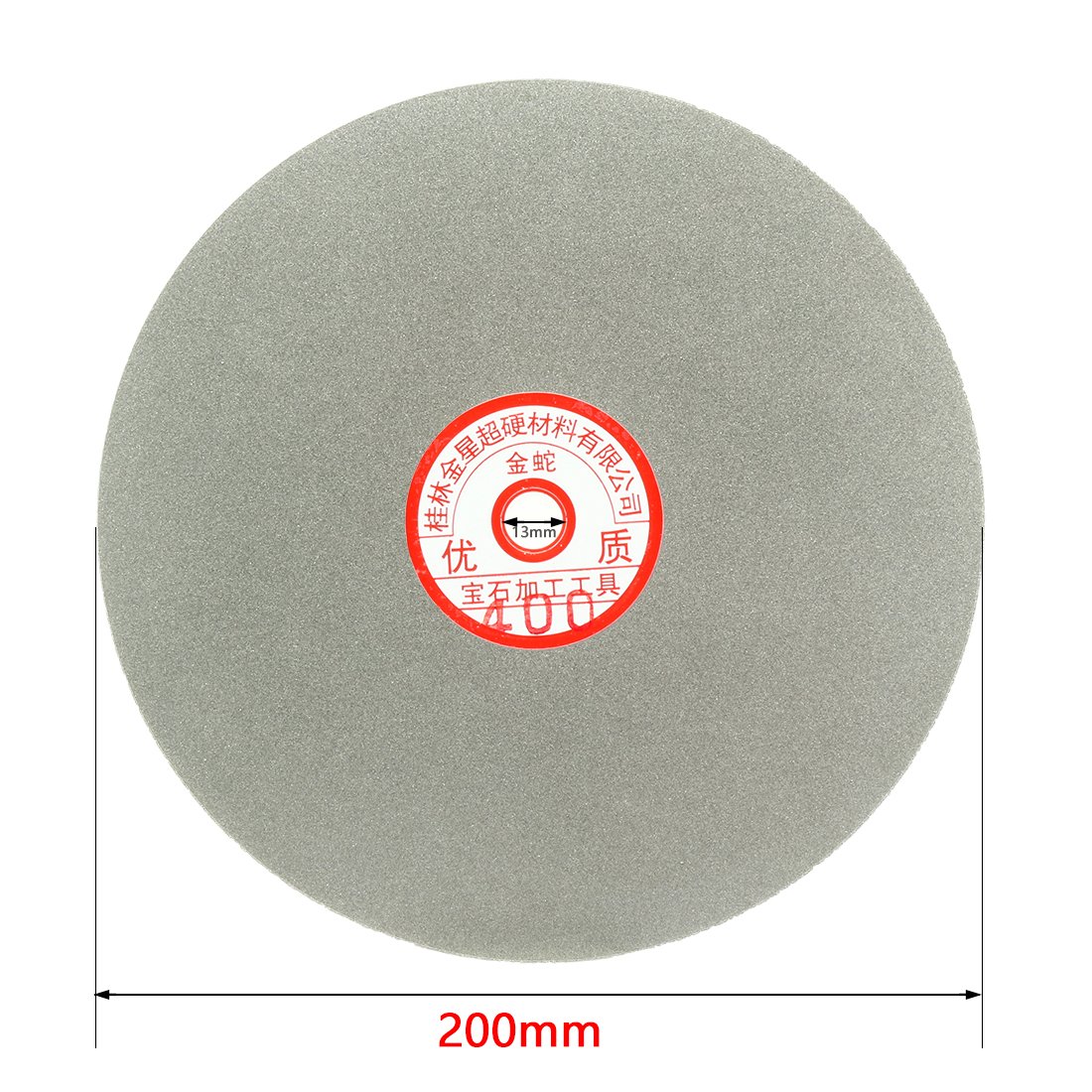 sourcingmap 200mm 8-inch Grit 400 Diamond Coated Flat Lap Disk Wheel Grinding Sanding Disc, Silver, 400 Grit - Image 3