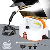 Hombasing 4.5BAR Handheld Steam Cleaner, 2500W Portable Steam Cleaner for Home for Car Kitchen Furniture Floors Cleaning, Tankless Design, 6-Speed Pressurized Steam Machine with 3 Brush Heads, Orange