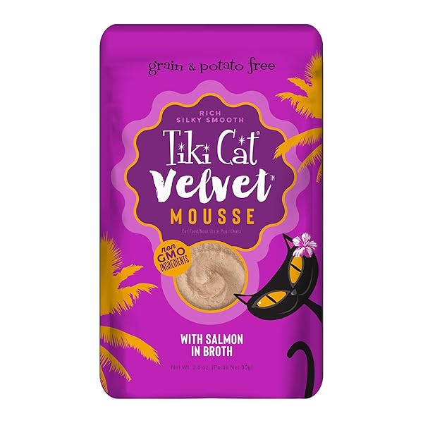 TIKI CAT – VELVET MOUSSE CAT FOOD WILD SALMON – 2.8 OUNCE.