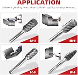 EZARC SB-5 Tungsten Carbide Burr 1/4 In Shank Cylinder End Cut Double Cut view 5