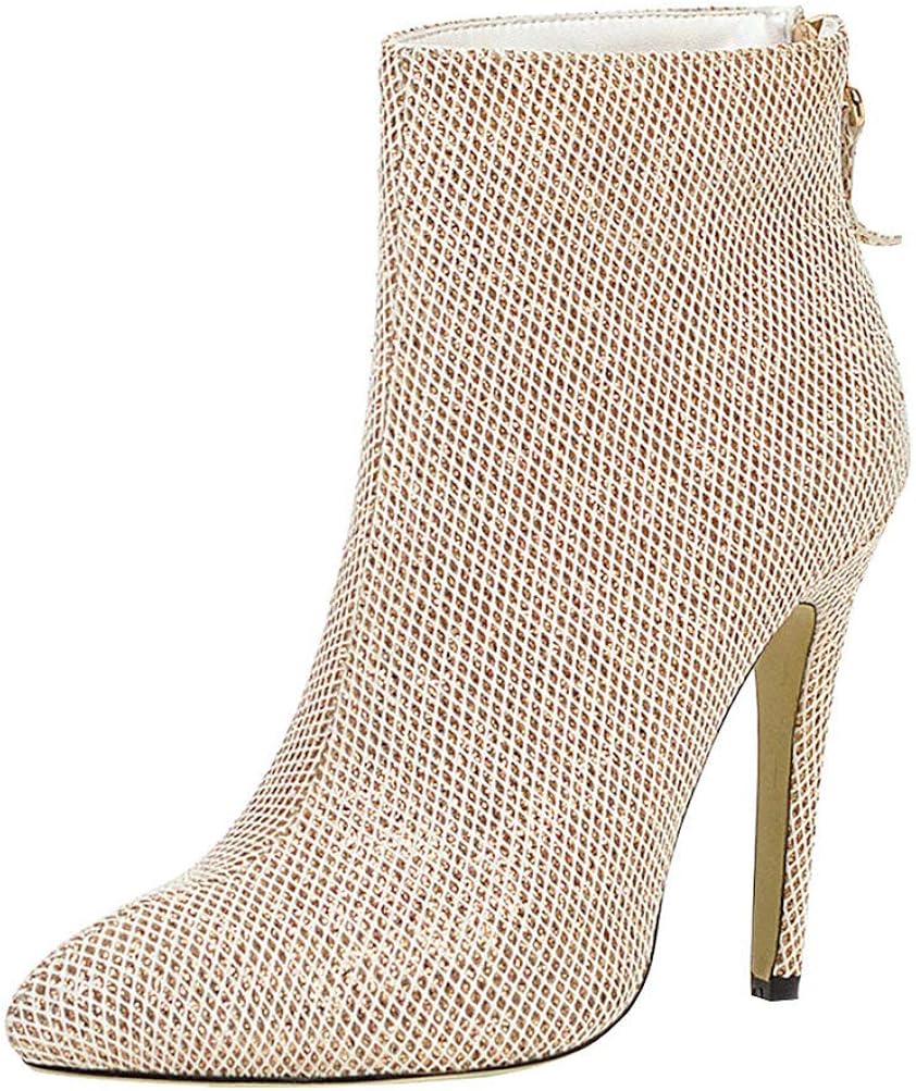 Birdsight Damen Glitzer Ankle Boots Stiletto High Heels Stiefeletten