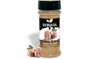 Syruvia Sweet Nutmeg Shakable Coffee Topping - 5.5 oz Coffee Sprinkles. Great for Oatmeal, Milkshakes, Smoothies, Ice Cream, Dessert Topping, and More.