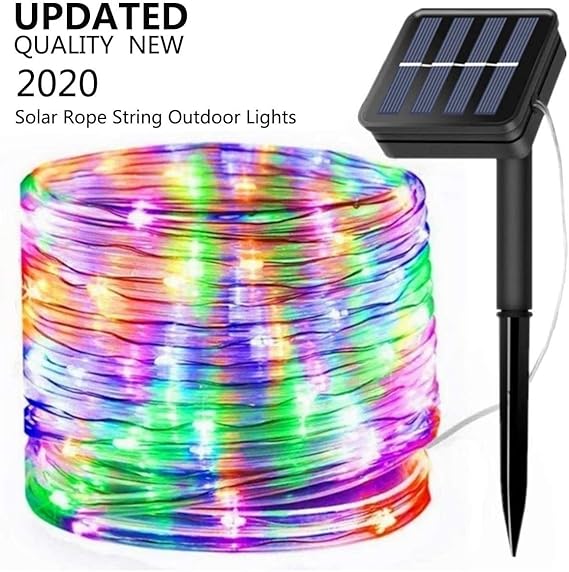 Solar String Lights Outdoor, 100 LED Solar Rope Lights Outdoor
