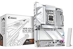 GIGABYTE X870 AORUS Elite X3D ICE AMD AM5 ATX Motherboard, Support AMD Ryzen 9000/8000/7000 Series, DDR5, 16+2+2 Power Phase,