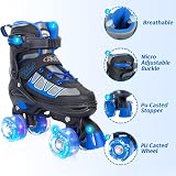 Nattork Adjustable Kids Roller Skates with Light Up Wheels view 3