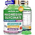 Venture Pal 60 Day Supply Magnesium Glycinate Gummies with Ashwagandha for Adults and Kids, L-Theanine, CoQ10, Sugar Free Magnesium Supplement 400mg for Calm Mood & Sleep, Gluten-Free & Vegan