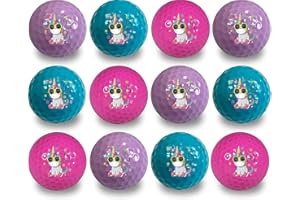 GBM GOLF BALL MANUFACTURERS GBM Be Cool Unicorn Golf Balls - 12 Pack Multicolor Novelty Imprinted with Be Cool Unicorn Designs for Golf Enthusiasts