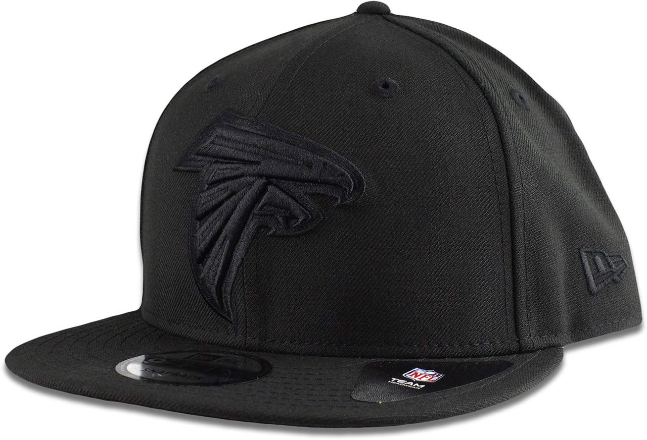 New Era Atlanta Falcons Hat NFL Black on Black 9FIFTY Snapback Adjustable Cap Adult One Size