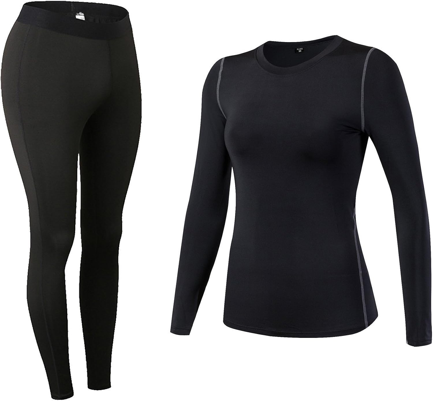 Minghe Women's Thermal Underwear Set Stretch Seamless Tops and Bottom