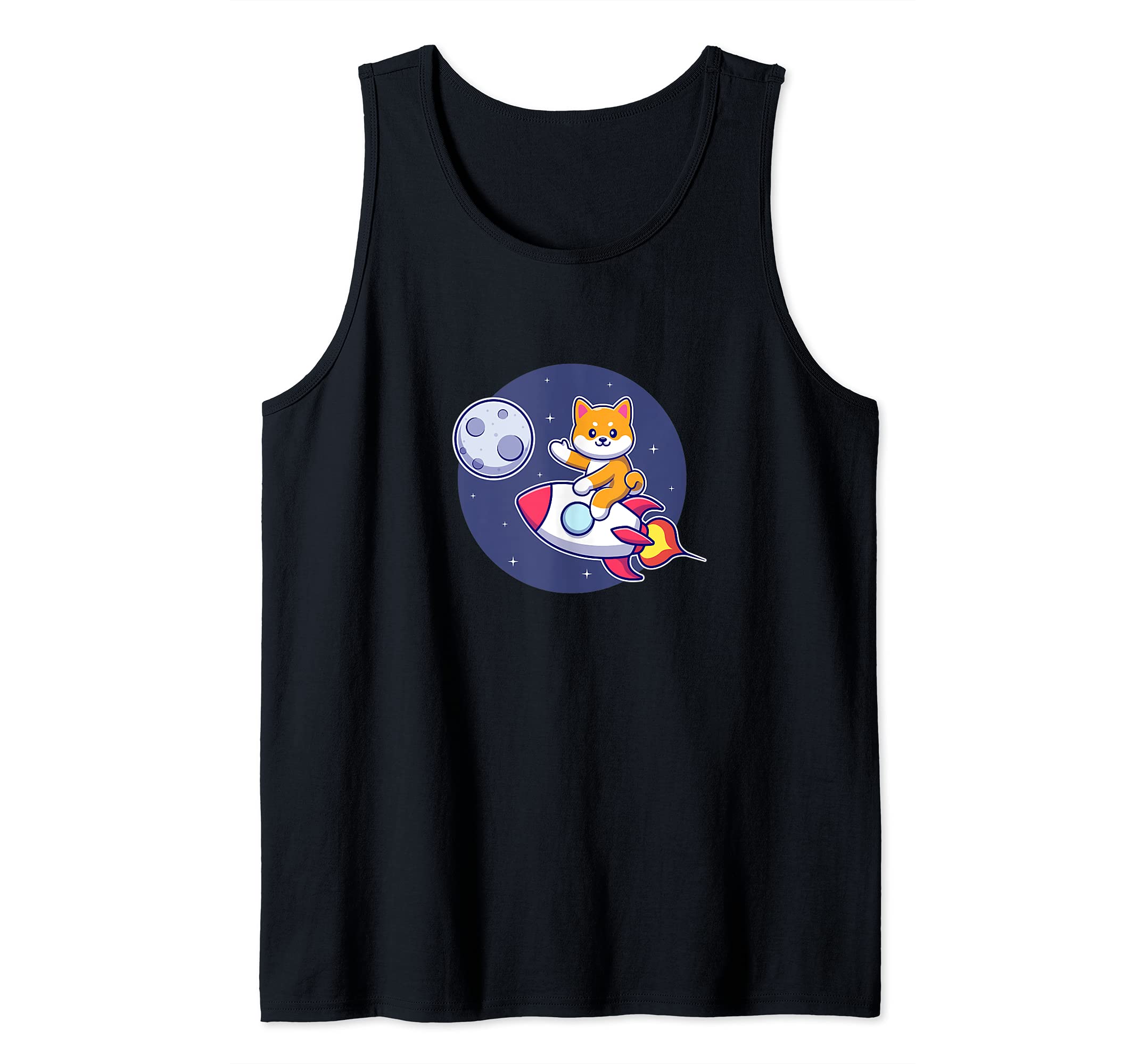 Funny Cute Dogecoin Moon Crypto Tank Top