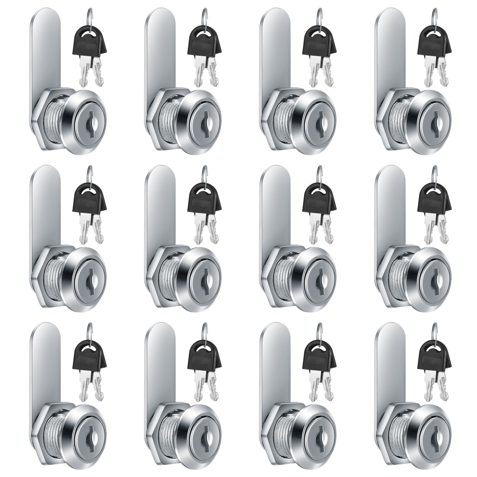 12 Pcs Cabinet Locks, 16 mm Letterbox, Cupboard with Key, Mailbox, Security Drawer for Furniture Door Post Box (12)