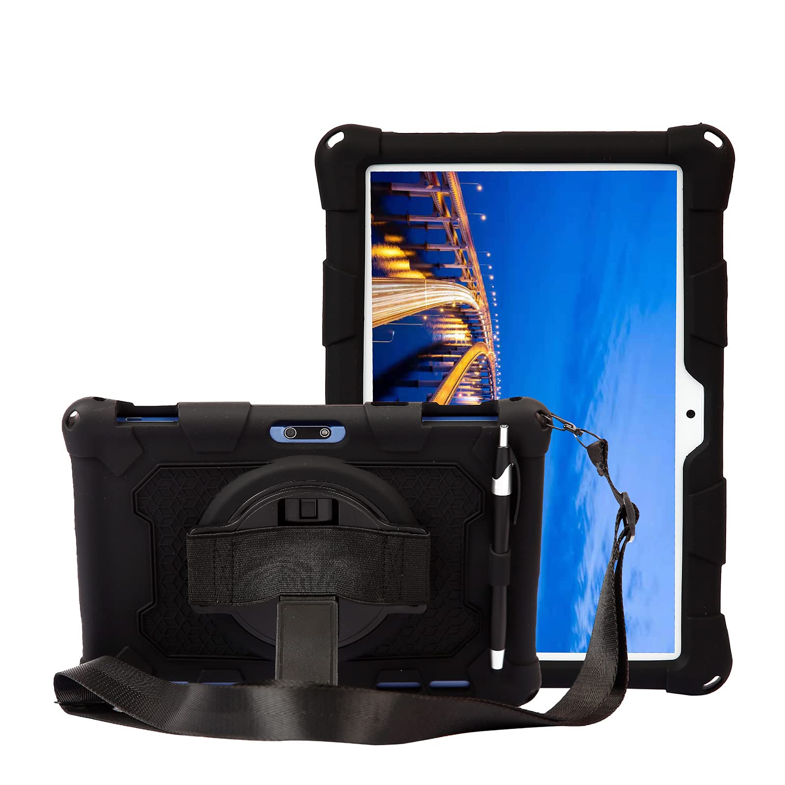 Photo 1 of HminSen Case for ZZB ZB10 Tablet 10 inch, Silicone Stand Cover for Pritom M10/PRITOM Touch10/YQSAVIOR YQYQ10S/QunyiCO Y10/ZZB/Voger priorpad X100 /Digiland Tablet Model:DL1036 (Black)