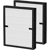 Allisfresh E-200 True HEPA Filter Replacement Compatible with Lunino E-200 Air Cleaner Purifier, 3-in-1 Filtration System with Activated Carbon Filter, 2 Pack White