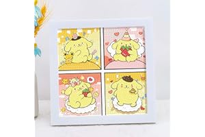 ROFOLO Children's Diamond Art Painting Set, Children's Frame Art and Crafts, 4-Frame Digital Full Diamond Painting Set Home Decoration (Yellow-Pom)