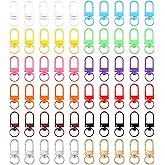 Colorful Metal Lobster Claw Clasps, 60 PCS Swivel Lanyards Snap Hooks with Key Rings Heavy Duty Metal Lobster Claw Clasps for Jewelry Bag Making Art Crafts(12 Colors)