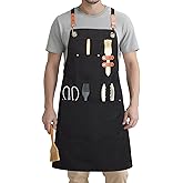 Syntus Adjustable Bib Apron with 2 Pockets Cooking Kitchen Aprons for Women Men Chef