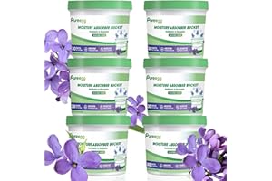 Pureegg Moisture Absorbers Refillable Bucket - 6 Packs, Lavender Scent, Odor Absorber, Efficient Humidity Absorber for Kitchens, Bathrooms, Basements, Closet Odor Eliminator for Fresh Air