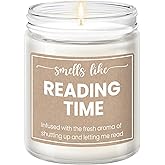 Gifts for Book Lovers - Book Lover Gifts for Women, Present for Readers, Smells Like Reading Time - Lavender Scented Candle
