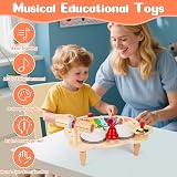 XIAPIA Kids Drum Kit 8-in-1 Wooden Musical Instrument Set Xylophone 18 Months+ view 2