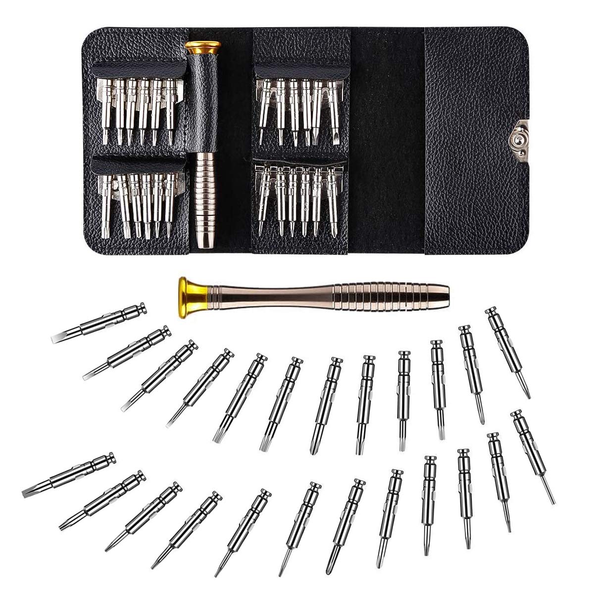 BaiJ Screwdriver Set, 25-in-1 with Interchangeable Bits, Mini Repair Tools Kit for Laptop, Glasses, Watches, Mobile Phones, iPad, iPhone, MacBook, Xbox