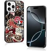 Odhtst Aesthetic Summer Cheetah Print Collage Phone Case Compatible with iPhone 16 Pro Max Case 6.9 Inch, TPU Shockproof Protection Coquette Y2K Leopard Preppy Phone Case for Girls Women Cover