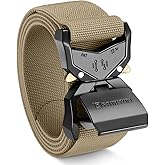 FAIRWIN Tactical Belt Men, 1.5" Stretch Nylon Web Military Hiking Rigger Work Belts with Quick-Release Seatbelt Buckle
