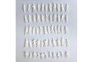 100pcs 1:100 Scale DIY Unpainted Figures - Tiny Mixed Model People White Standing and Sitting - Train Park Street Passengers