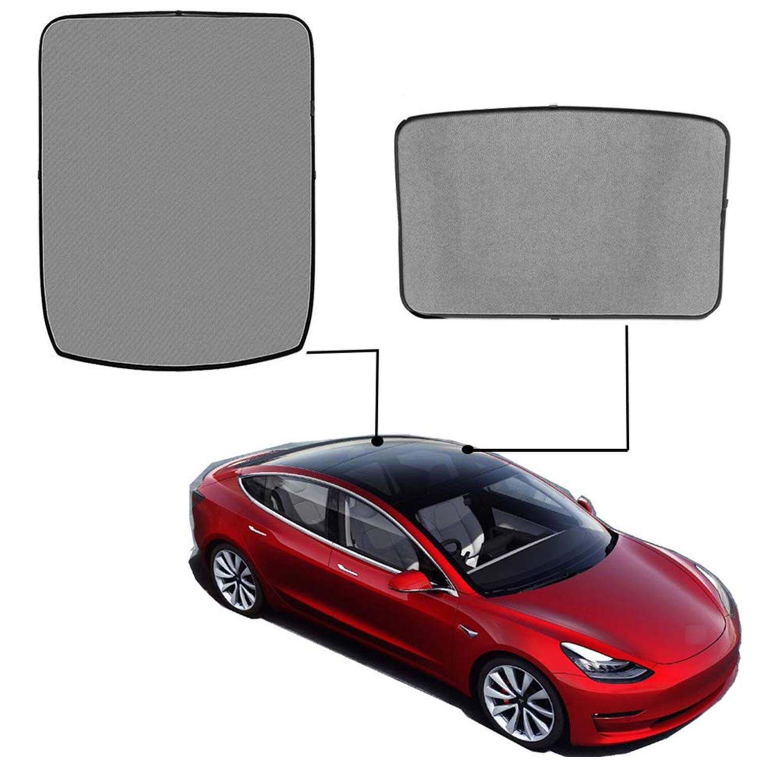 topfit Model 3 Sunshade Sunroof Panoramic Sun Shade for Tesla Model 3 2 Pieces Included