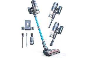 MIUZZY Cordless Vacuum Cleaner, 140AW Powerful Suction, 60 Mins Max Runtime with Fast Charging, Anti-Hair Wrap, 6 in 1 Stick Vacuum Cleaner for Home, Pet Hair, Hard Floors, Carpets, Cars