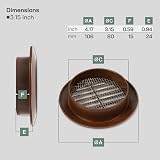 Vent Systems 80 mm Brown Pack of 5 Round Air Vent Cover with Insect Screen view 2
