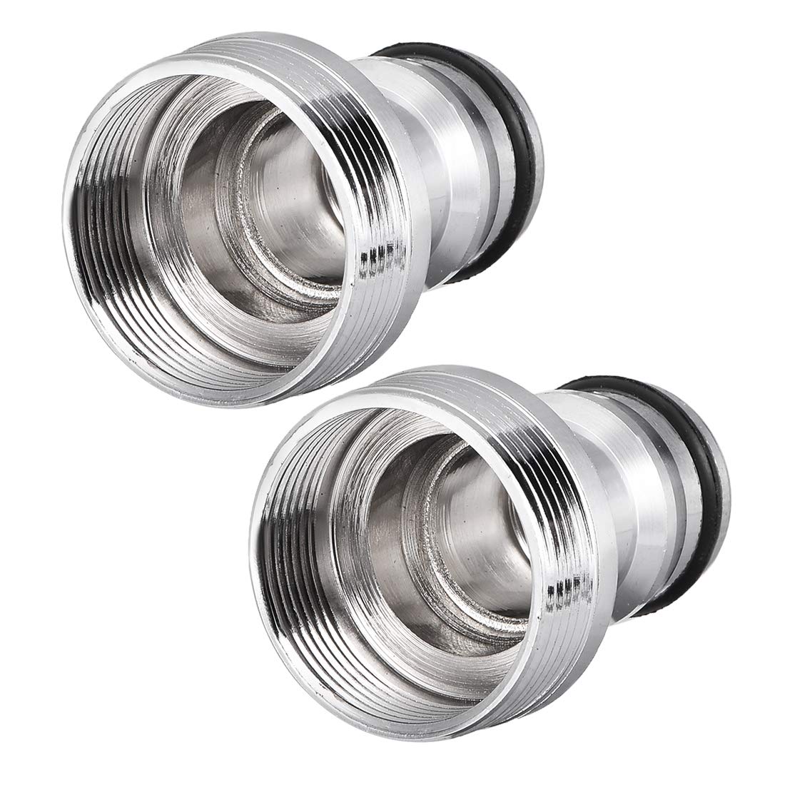 sourcing map Garden Hose Quick Connect Nickel-plated Water Hose Fitting Connectors M21 Female & M24 Male Threaded Adapter 2pcs