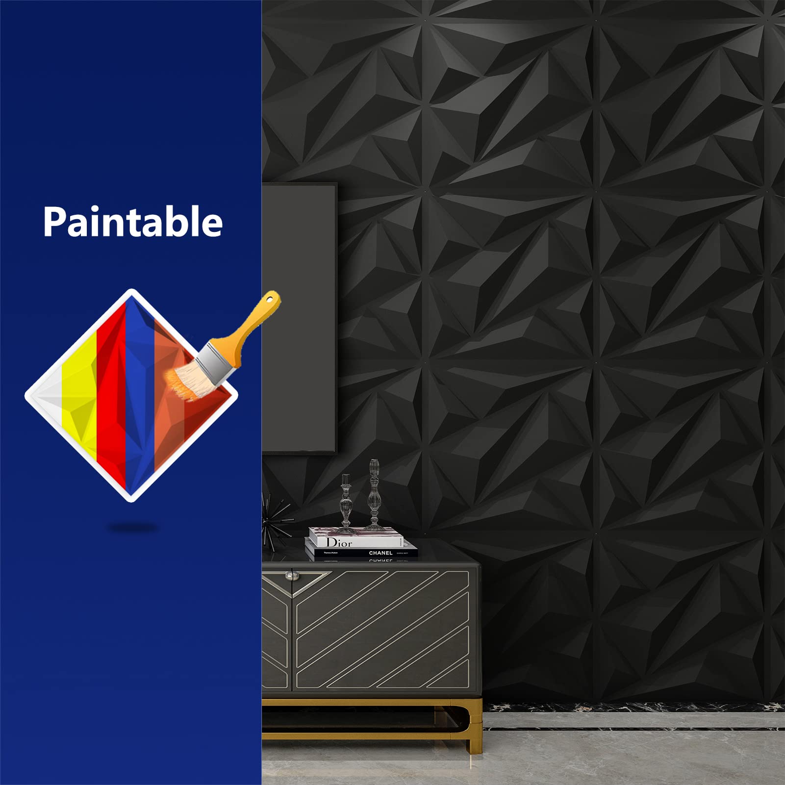Mua Art3dwallpanels 33 Pack 3D Wall Panel Diamond for Interior Wall ...