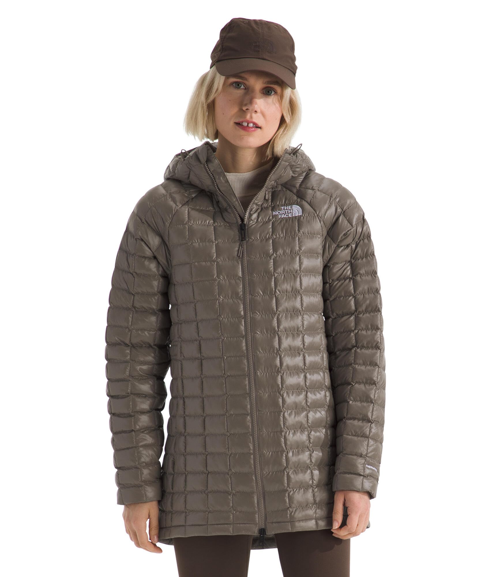 The North Face Women’s Thermoball Hooded Parka (Standard & Plus Size) | High Loft Insulation, Wind & Water Resistant, Mocha Brown, Medium