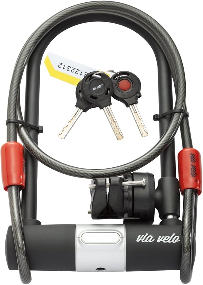 Candado Bicicleta Resistente Pack De 2 Candados De Cable Para Bicicleta - 10mm Grosor, 36cm Longitud, Antirrobo, Con 2 Llaves, Color Rojo Candado Llave Rojo