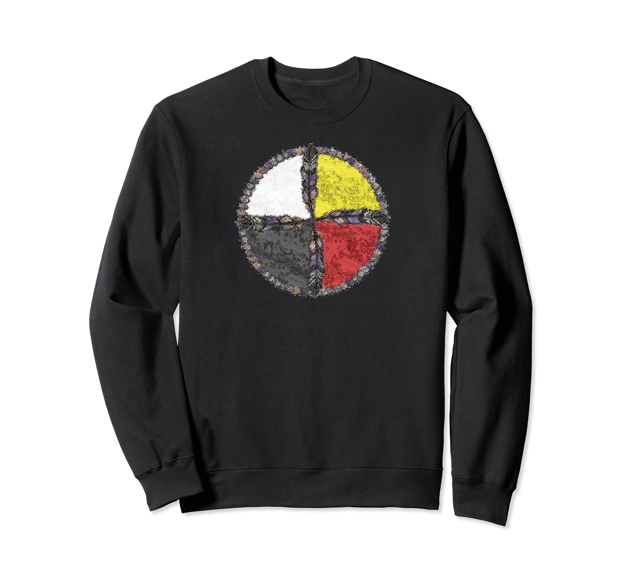 Native Americans - Medicine Wheel Feathers 4 - Fan Fun Sweatshirt